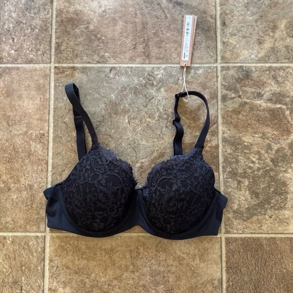 Skims Fits Everybody Lace Full Coverage Bra Onyx Size 34B - Picture 5 of 11
